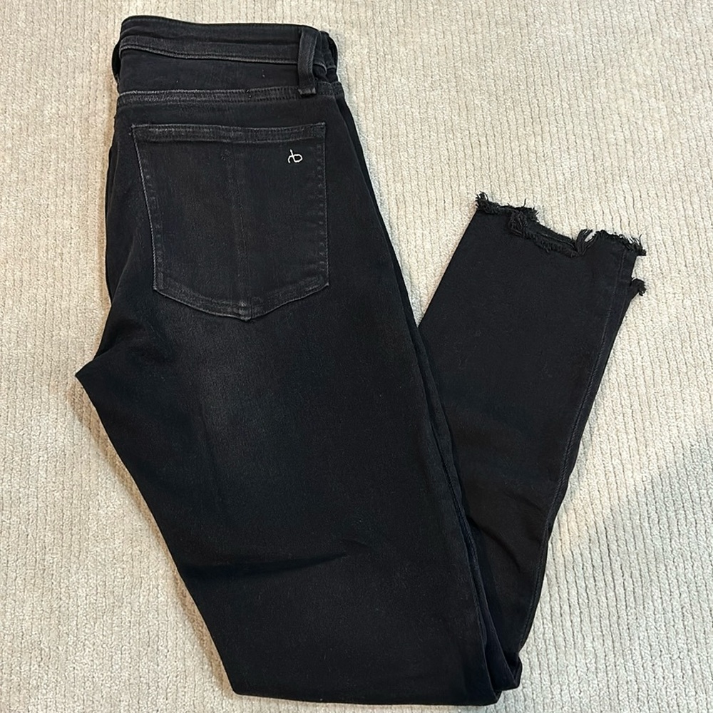 Rag & Bone Cate Mid Rise Ankle Skinny Jean sz 25 Black inseam 26